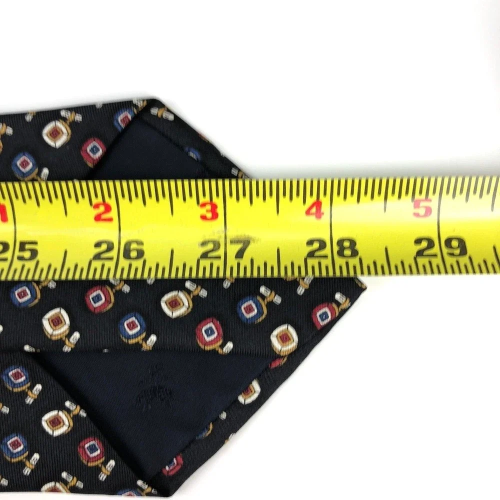 Brooks Brothers Tie Men's 100% Silk Black Elegant Foulard Geometric Necktie